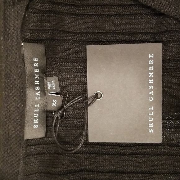 💕SKULL CASHMERE💕 Allison Long Slub Linen Ribbed Duster Cardigan ~ Black XS NWT - Picture 11 of 15